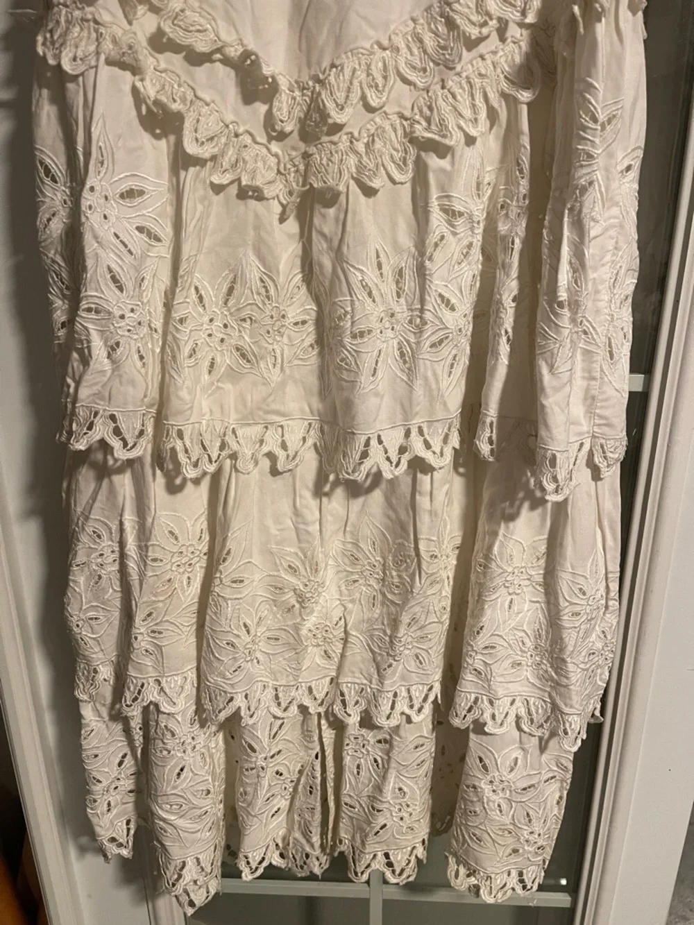 Double D Ranch Cream Tiered Battenberg Lace Maxi Skirt - Picture 4 of 12